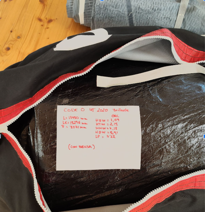 2020, ONESAILS, FURLING CODE 0/ ENRROLLABLE,  MEMBRANA 4T LUFF (GRATIL): 15296MM